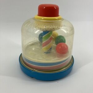 Playskool Vintage 1991 Spinning Top Ball Popper Toy #5141 Pump Toddler Toy Works